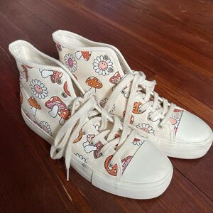American Eagle Peace Mushroom Flower High Top Sneakers